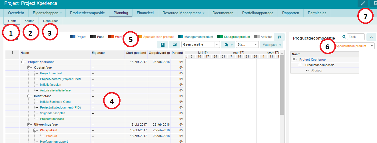 project tab planning basic