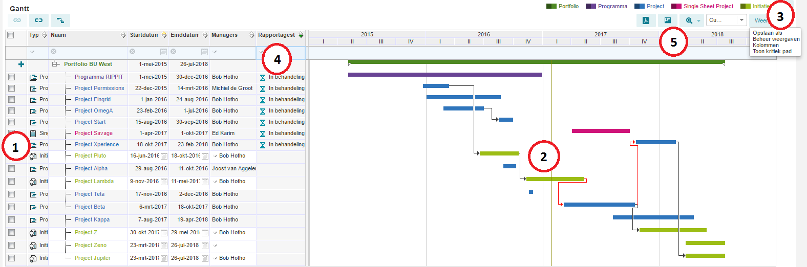 portfolio gantt